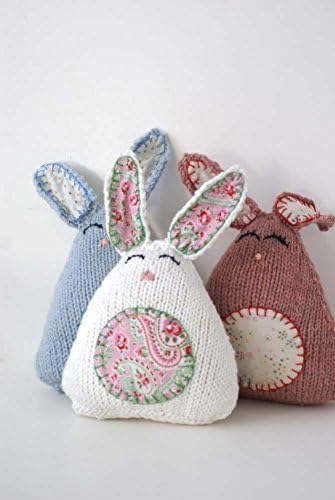 Knit Easter Bunny Stuffed Animal for Children, Easter Basket Gifts for Kids