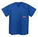 Ole Miss Logo UM University of Mississippi Scrub Top Shirt-Size LG- 100% Natural Cotton - NOT a CHEAP BLEND Unique Holiday CHRISTMAS GIFT Ideas for HIM HER Man Men Woman Women Ladies Nurses Boyfriend Girlfriend MOM or DAD- ON SALE!