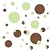 RoomMates RMK1408SCS Just Dots Green and Brown Peel & Stick Wall Decals, 31 Count