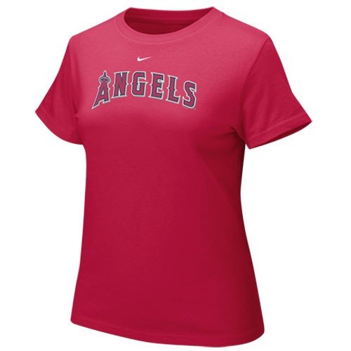 Nike Los Angeles Angels of Anaheim Red Ladies Authentic Crew T-shirt