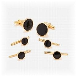 Gold and Onyx Stud Set