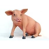 アニマルビッグフィギュアシリーズ【豚（ブタ）シッティイング】（等身大フィギュア）