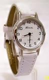 LADIES RAVEL CLASSIC WHITE WATCH WITH EXTRA LONG WHITE STRAP AND CHROME CASE