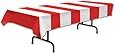 Red & White Stripes Tablecover Party Accessory (1 count) (1/Pkg)