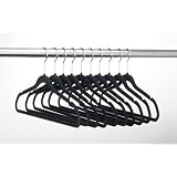 ULTRA-SLIM VELVET SUIT HANGERS - SET OF 10- BLACK