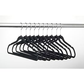 ULTRA-SLIM VELVET SUIT HANGERS - SET OF 10- Black