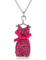 Betsey Johnson "Girlie" Crystal Dress Long Pendant Necklace, 33"
