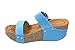 Forever Women's Freya-25 Blue Letherette Wedge Sandal