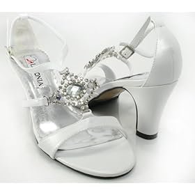 White Wedding Jeweled Formal Bridal Sandals