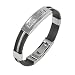 10mm Wide Stainless Steel and Rubber Greek Key Bracelet 8"