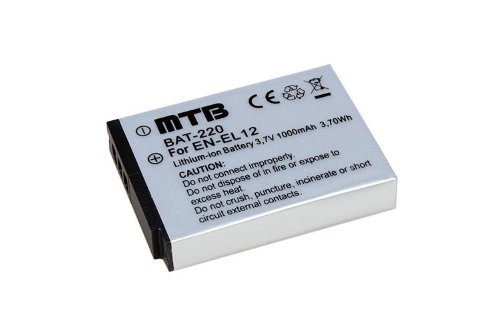 Batterie EN-EL12 pour Nikon Coolpix S9100, S9200, S9300, S9400, S9500