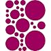 Instant Murals 25 Polka Dot Wall Transfer Stickers - Cranberry