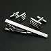 Cb1127 Fashionon Designer Rectangle Contemporar Tie Clip Silver Silver Tie Clip and Cufflinks Set with Gift Box