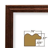 10x12 Picture / Poster Frame, Wood Grain Finish, .75' Wide, Walnut Brown