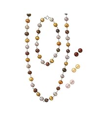 Chocolate, Champagne and Grey Freshwater Cultured Pearl Set