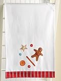 Gingerbread Kitchen Vintage Towel - White
