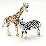 GIRAFFE/ZEBRA SALT/PEPPER SET - GIRAFFE AND ZEBRA SALT AND PEPPER SHAKERS