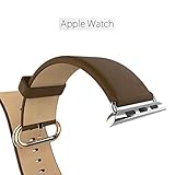 （ハイサラウンド）Highsurround ウォッチ腕時計 スマートウォッチ　バックル式　レザーストラップ　バックル　42mm　ブラウン [並行輸入品]