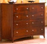 The Charmer High Small Double Dresser w/ Metal Knobs Natural