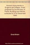 Ancient monuments in England and Wales : a text prepared by the Ministry of Public Building and Works; corrected to 31st December 1963. 5th supplement; corrected to 31st December 1968