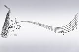 Vinyl Wall Art Decal Sticker Saxophone with Music Notes, Big Sax #326