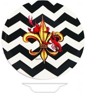 Funky Chevron Crawfish Fleur De Lis Soup Bowl