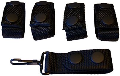 4 Pack Belt Keepers + 1 Keeper With Metal Key Clip For 2 - 2.25" Duty Belt (2 packs)