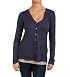 Mystree Ruffled Back Button Up Longlseeve in Navy