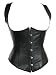 Alivila.Y Fashion Sexy Vintage Faux Leather Underbust Corset Bustier Lingerie 2672A With G-String 