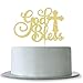 God Bless Cake Topper Gold Glitter First Communion Decorations Bless This Child