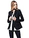 Women's Solid Long Sleeves One Button Closure Side Pocket Inner Stripe Blazer