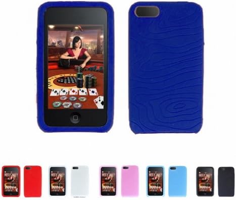 MiniSuit DEEP BLUE TEXTURE Silicone Case Skin Protector Cover for Apple iPod Touch 2 2G 2nd Generation 8GB 16GB 32GB and LCD Screen Protector-Many Colors Available