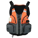 NRS Orange/Gray Chinook Flotation Fishing Vest PFD - Large/X-Large