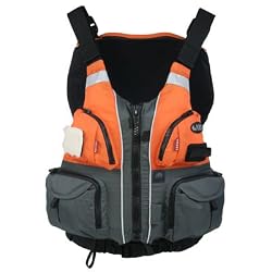 NRS Orange/Gray Chinook Flotation Fishing Vest PFD - Large/X-Large