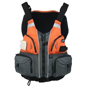 NRS Orange Gray Chinook Flotation Fishing Vest PFD - Large X-Large by 