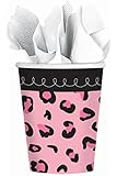 Amscan Sweet Safari Girl Baby Shower Party Paper Cups (18 Piece), 9 oz, Pink