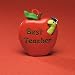 3" Best Teacher Apple With Worm Christmas Ornament