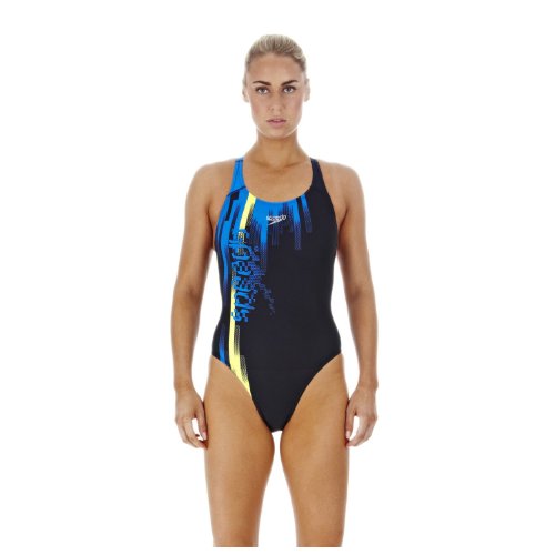 Speedo Damen Badeanzug HydroFlash Placement Powerback, navy-blau, 40, 8061877860