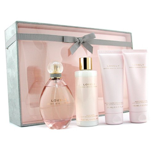 Lovely by Sarah Jessica Parker for Women. Set - edt Spray 3.4-Ounce bottle, Soft Body Lotion 2.5-Ounces, Gentle Bath and Shower Gel 2.5-Ounces & Milk Bath 4-Ounces