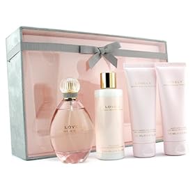 Lovely by Sarah Jessica Parker for Women. Set - edt Spray 3.4-Ounce bottle, Soft Body Lotion 2.5-Ounces, Gentle Bath and Shower Gel 2.5-Ounces & Milk Bath 4-Ounces