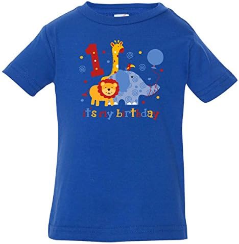 Inktastic Baby Boys' Safari 1st Birthday Baby T-Shirt 18 Months Royal Blue
