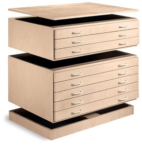 SMI Unfinished Natural Birch Flat Files - Small 5-Drawer File