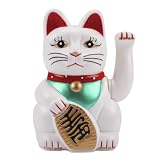 Winkekatze MANEKI NEKO 6  / 16cm Weiß
