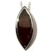 .925 Sterling Silver and Certified Cherry Amber Marquise-shaped Pendant on Italian Sterling Silver Rolo Chain, 18