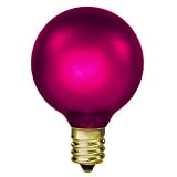 15 Watt - Amethyst Luminescent Magenta - G16-1/2 - Candelabra Base - 130 Volt - 1500 Life Hours - Amusement Light Bulb - Antique Light Bulb Co. L1900