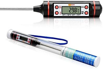 AJIBI Cooking Thermometers, Habor Digital Stainless Cooking Thermometer with Instant Read, Long Probe, LCD Screen, Anti-Corrosion, Best for Food, Meat, Grill, BBQ, Milk, and Bath Water