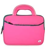 Neoprene Handle Sleeve for iPAD 3G Wireless + iPAD Home Wall Charger, Pink