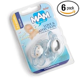 Sassy Sayings Baby Pacifiers, Pink & Blue (Pack of 6)