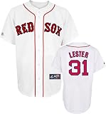 MLB Men's Boston Red Sox Jon Lester White Home Short Sleeve 6 Button Synthetic Replica Baseball Jersey  (White, XX-Large)