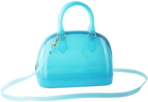 Qossi Women's Popular Candy-Colored Seashells Style Tote Bag Jelly Bag Handbags Small Blue